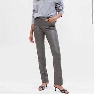 H&M women’s gray leather wide leg pants us2 L52-5